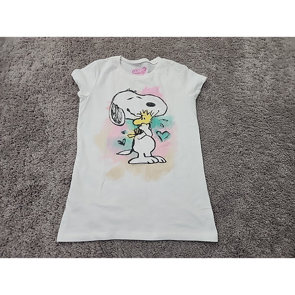Old Navy Collectabilitees Peanuts Snoopy T Shirt Junior XL White Short Sleeve